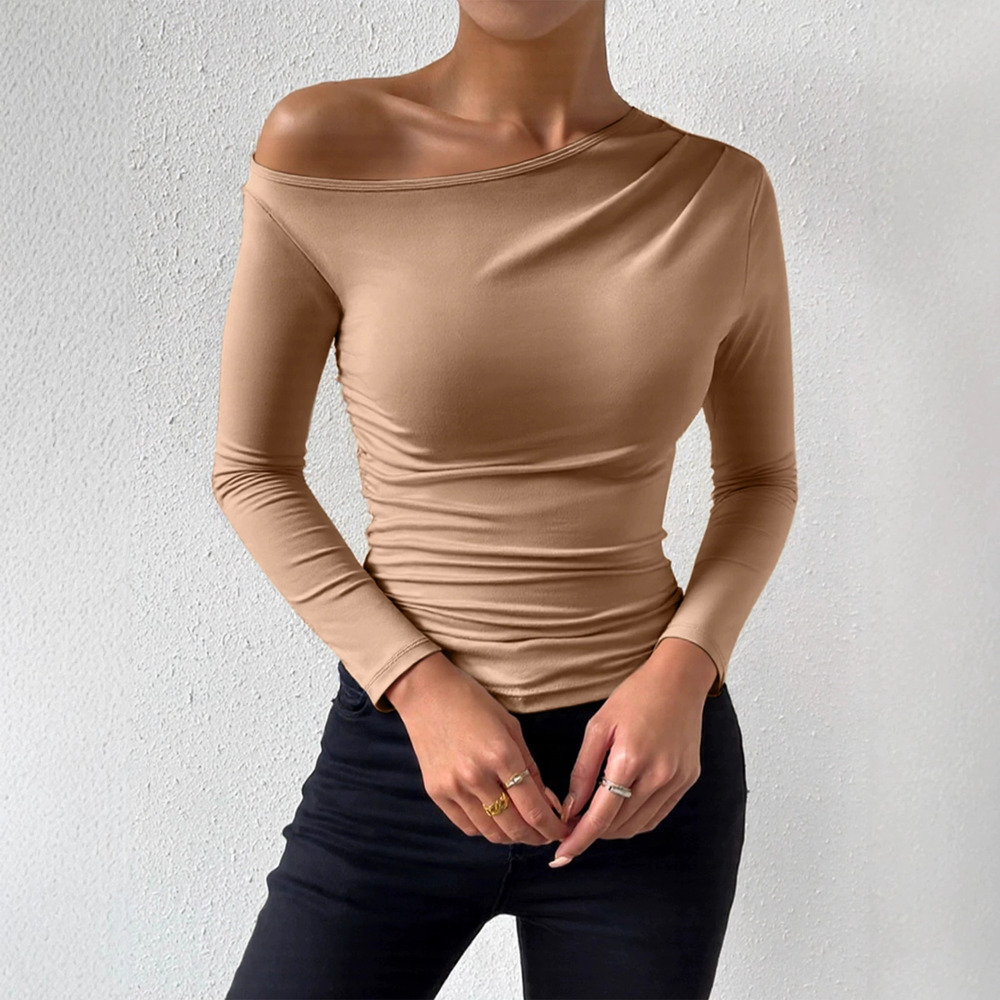 Zara One Shoulder Long Sleeve Slim Fit T-Shirt Fall